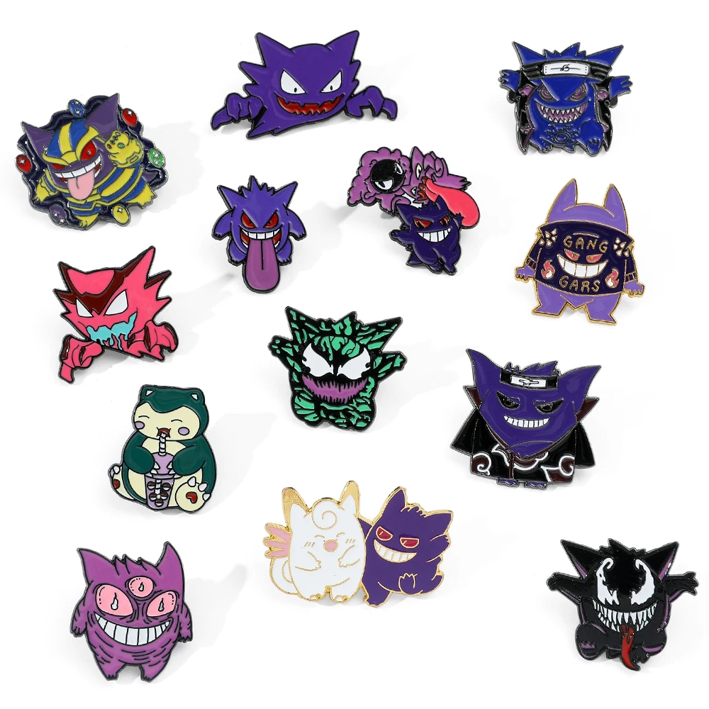 Gengar Cartoon Brooches Anime Enamel Lapel Pins for Backpack Accessories Fans Collection Brooches Jewelry Gift thumbnail 4