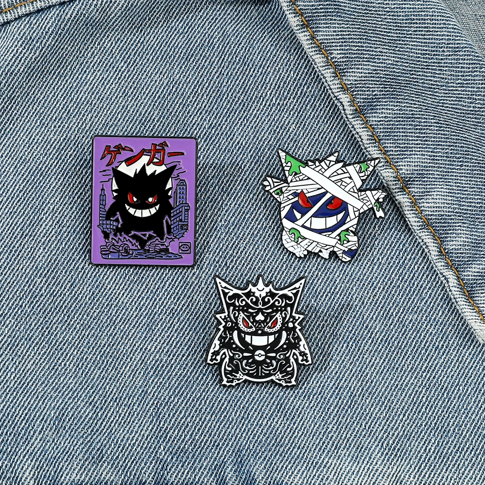 Gengar Cartoon Brooches Anime Enamel Lapel Pins for Backpack Accessories Fans Collection Brooches Jewelry Gift thumbnail 6