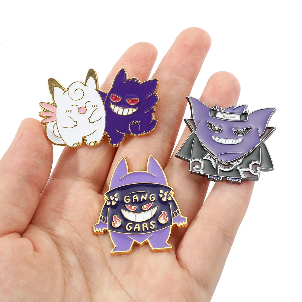 Gengar Cartoon Brooches Anime Enamel Lapel Pins for Backpack Accessories Fans Collection Brooches Jewelry Gift thumbnail 5