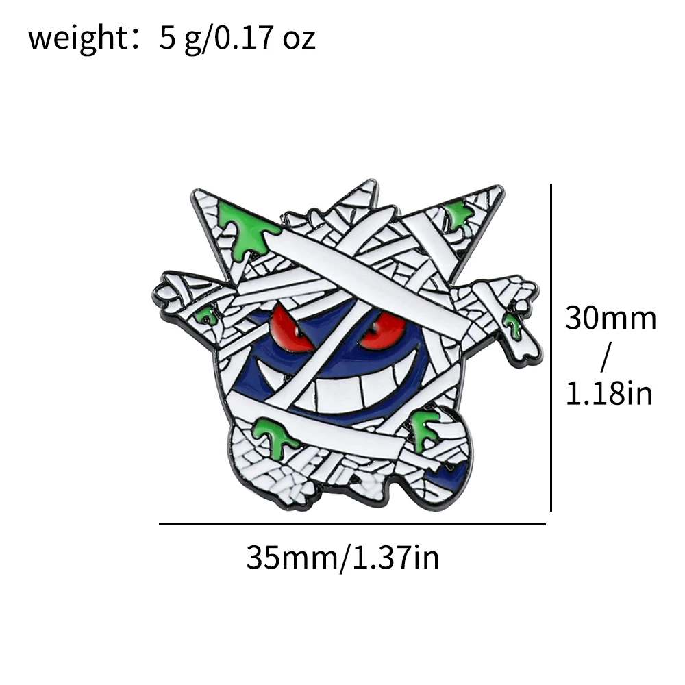 Gengar Cartoon Brooches Anime Enamel Lapel Pins for Backpack Accessories Fans Collection Brooches Jewelry Gift thumbnail 2