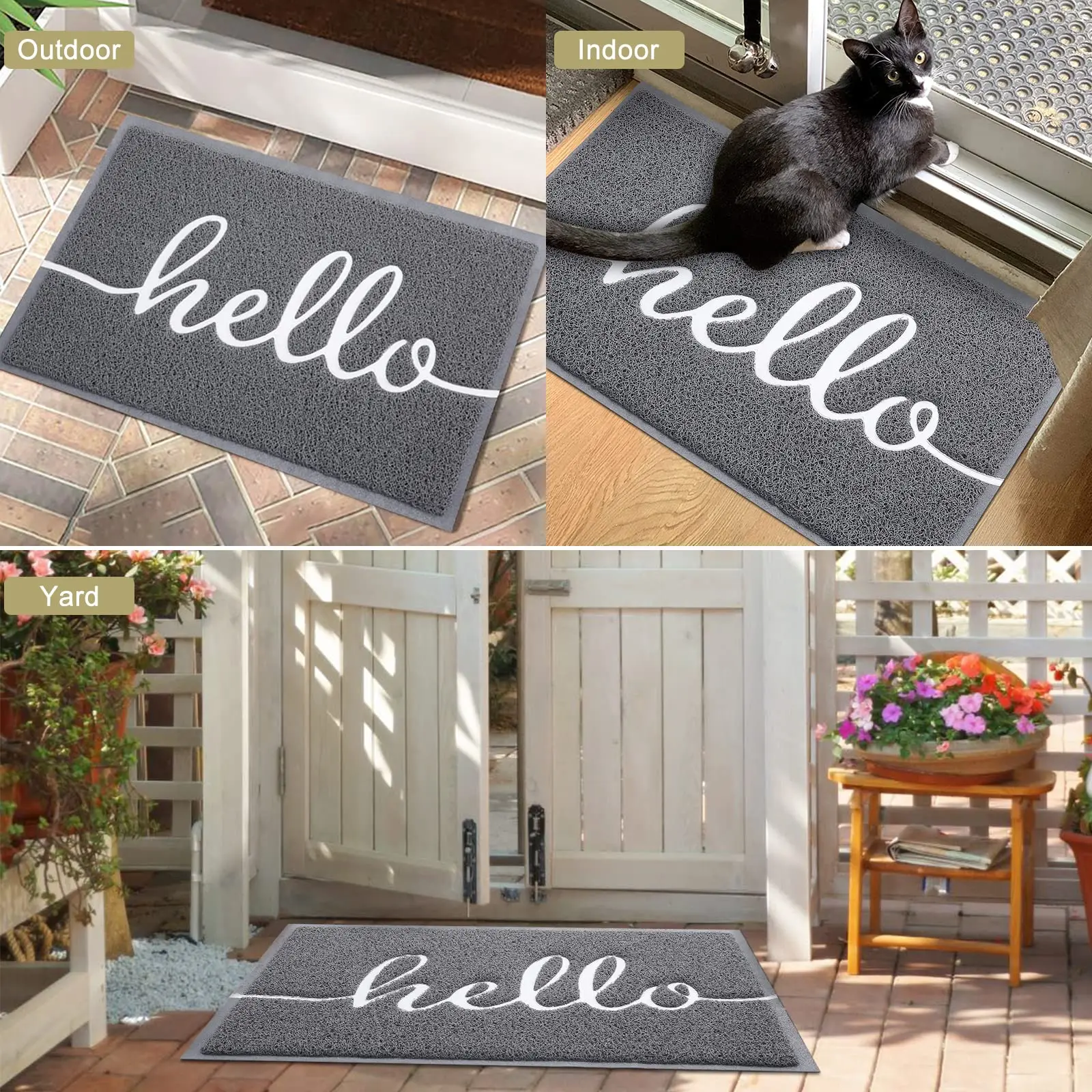 Olanly Garden Dirt Trapper Entryway Mat Of Outdoor Indoor Washable Home Doormat Cute Letters Non-Slip Door Mats For Front Door thumbnail 6