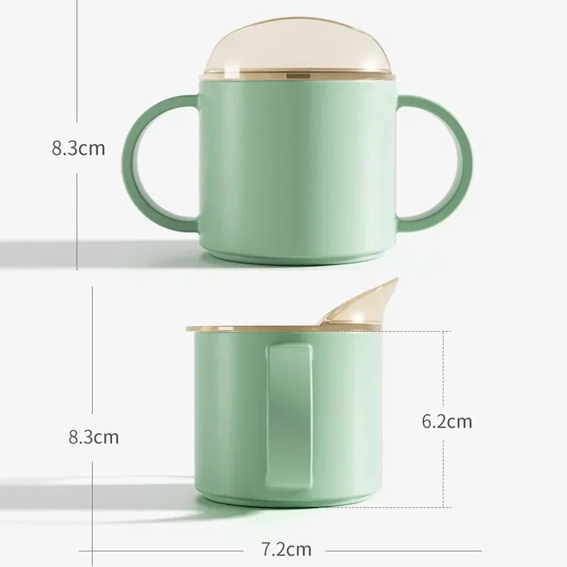 Baby Feeding Cups Kid Learning Drinking Cup with Double Handle Flip Lid Leakproof Infants Water Cups Bottle BPA Free with Lid thumbnail 4
