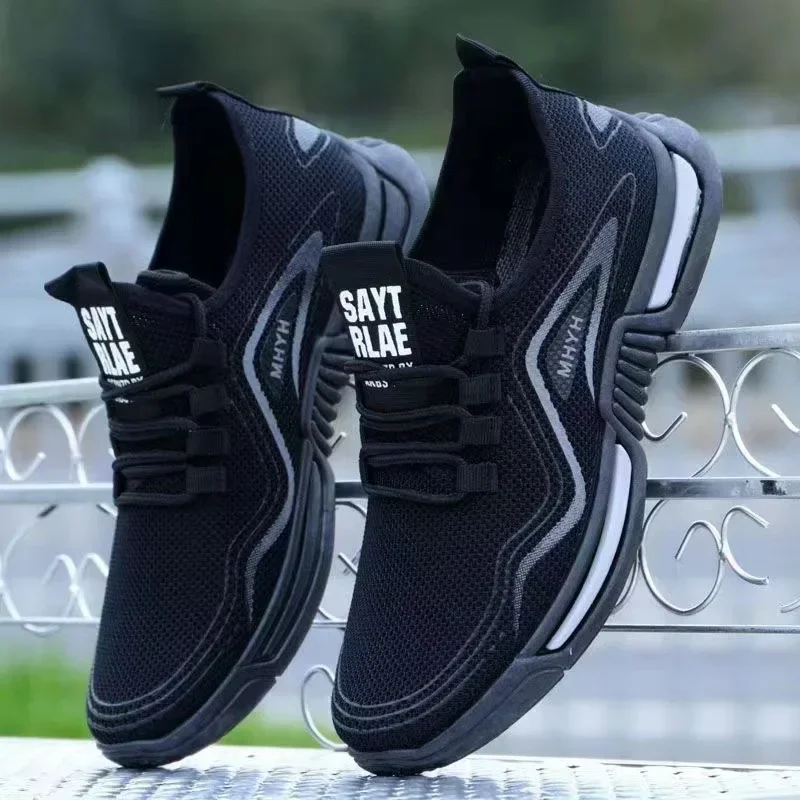 Men Shoes Slip on Fashion Sneakers Male Sport Running Shoes Breathable Gym Training Walking Tennis Shoes Non Slip Workout Flats thumbnail 2