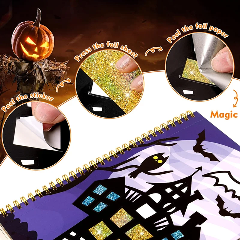 Kids Fun Foil Art Set Montessori Drawing Toy Animal Colouring Book Kindergarten DIY Crafts Creative Activity Toys Christmas Gift thumbnail 3