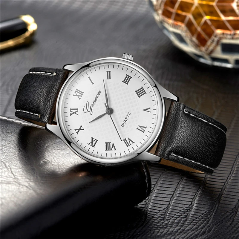 Luxury Mens Watches Black Rose Gold Leather Quartz Watch Woman Business Sport Waterproof Bracelet Male Clock Watch Gift For Men thumbnail 4