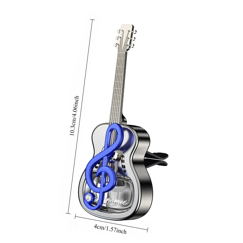Car Aromatherapy Glass Bottle Can Be Filled with Fragrance Plating Guitar Shape Air Vent Aromatherapy Decorations thumbnail 6