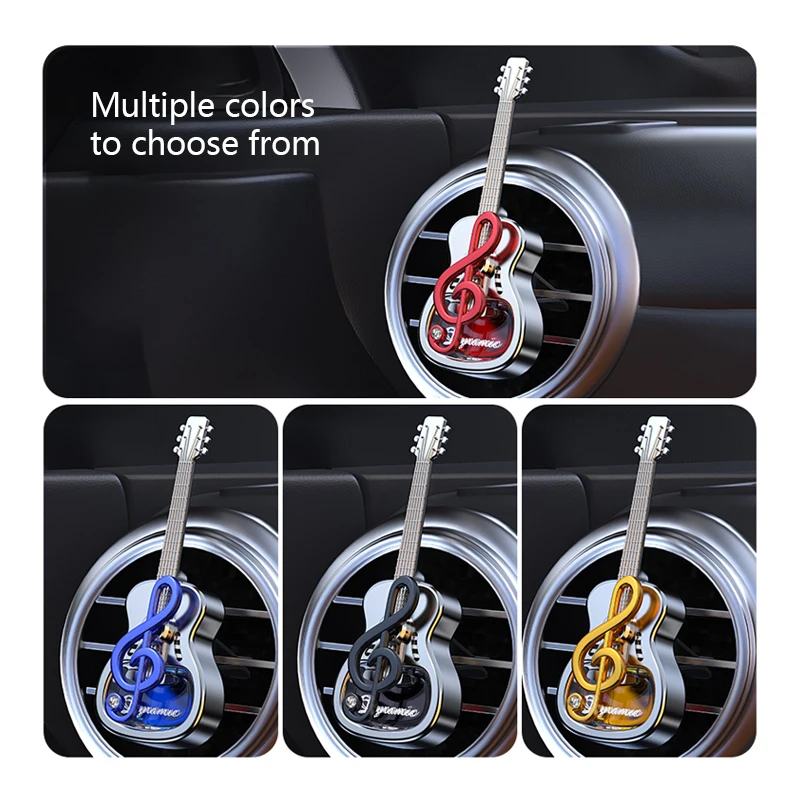 Car Aromatherapy Glass Bottle Can Be Filled with Fragrance Plating Guitar Shape Air Vent Aromatherapy Decorations thumbnail 5