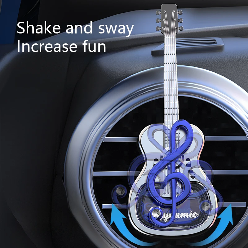 Car Aromatherapy Glass Bottle Can Be Filled with Fragrance Plating Guitar Shape Air Vent Aromatherapy Decorations thumbnail 4