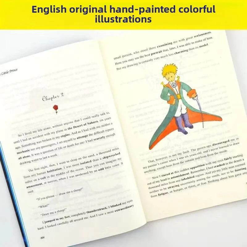 The Little Prince Color Illustration English Original Novel Reading Classic World Famous Books English Literature Original Book thumbnail 4