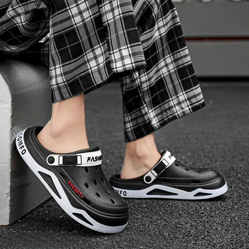 New fashion sandals Men's EVA casual comfortable hole garden shoes outdoor men's beach sandals indoor home unisex slippers thumbnail 6