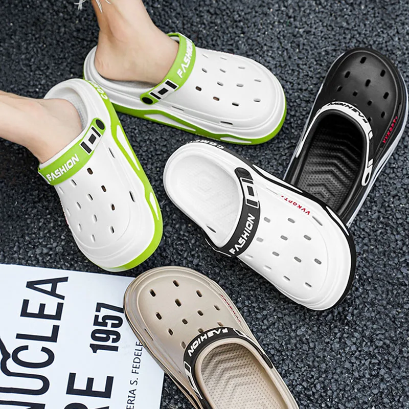 New fashion sandals Men's EVA casual comfortable hole garden shoes outdoor men's beach sandals indoor home unisex slippers thumbnail 2