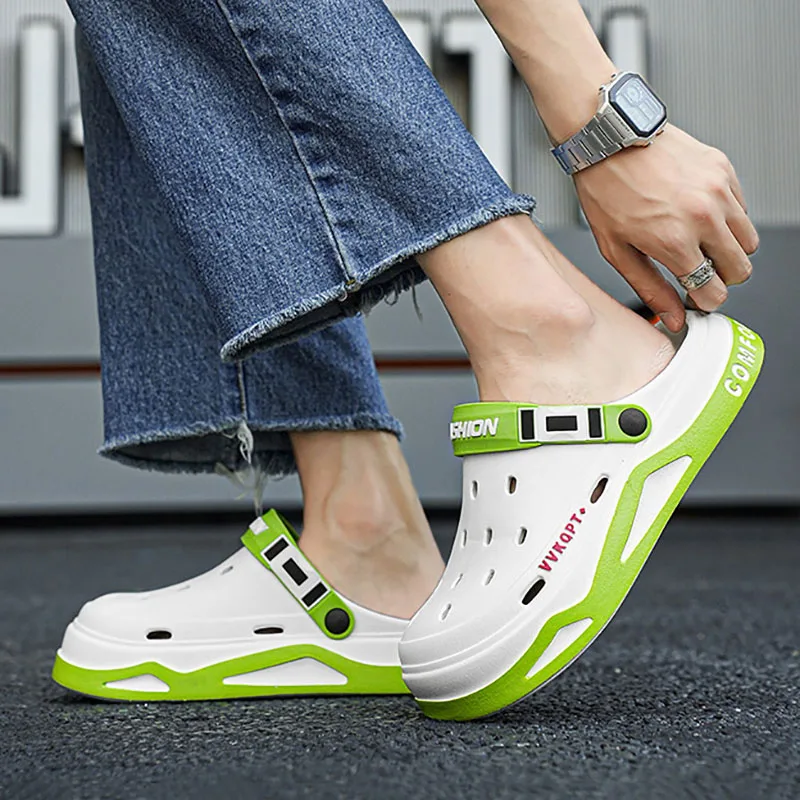 New fashion sandals Men's EVA casual comfortable hole garden shoes outdoor men's beach sandals indoor home unisex slippers thumbnail 3