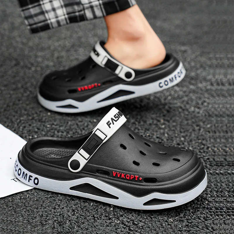 New fashion sandals Men's EVA casual comfortable hole garden shoes outdoor men's beach sandals indoor home unisex slippers thumbnail 4