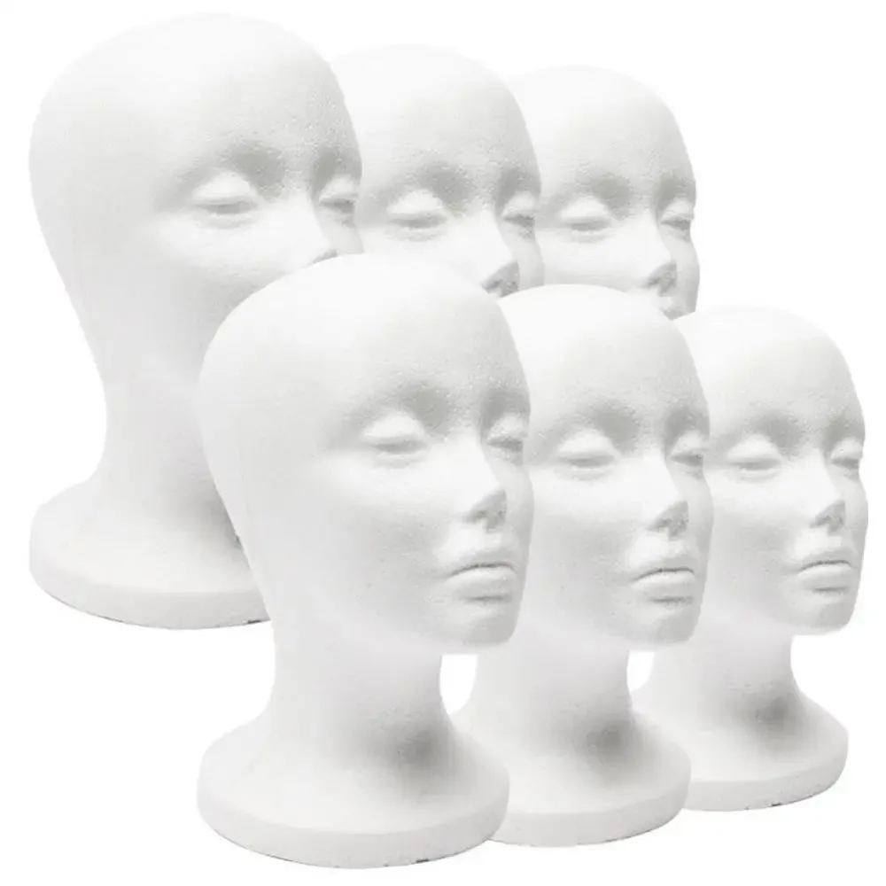 1pcs Female Styrofoam Foam Mannequin Manikin Head Model Hat Glasses Wig Display Male White Foam Mannequin Head Holder Stand Rack