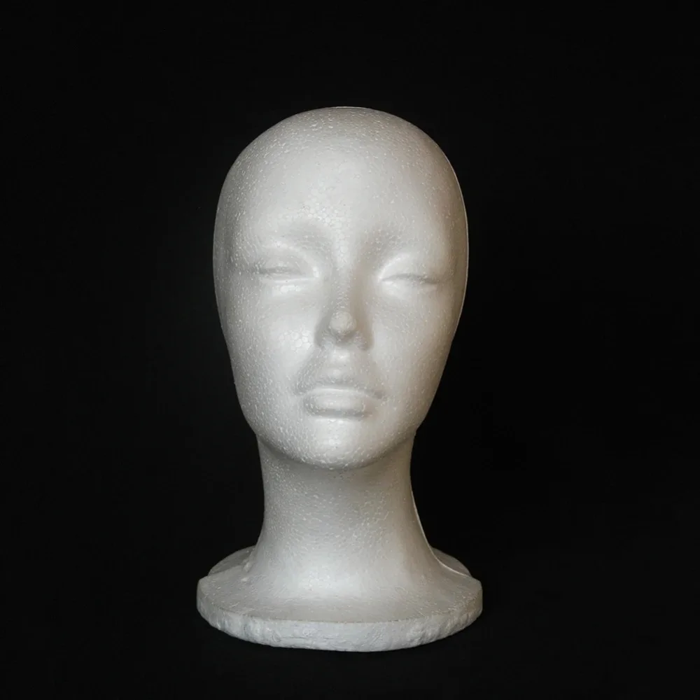 1pcs Female Styrofoam Foam Mannequin Manikin Head Model Hat Glasses Wig Display Male White Foam Mannequin Head Holder Stand Rack thumbnail 4