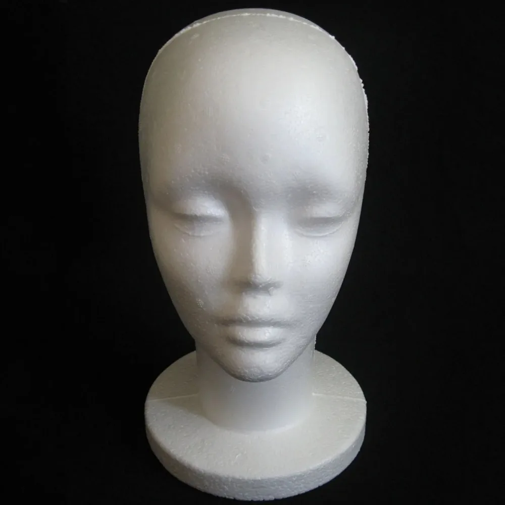 1pcs Female Styrofoam Foam Mannequin Manikin Head Model Hat Glasses Wig Display Male White Foam Mannequin Head Holder Stand Rack thumbnail 3