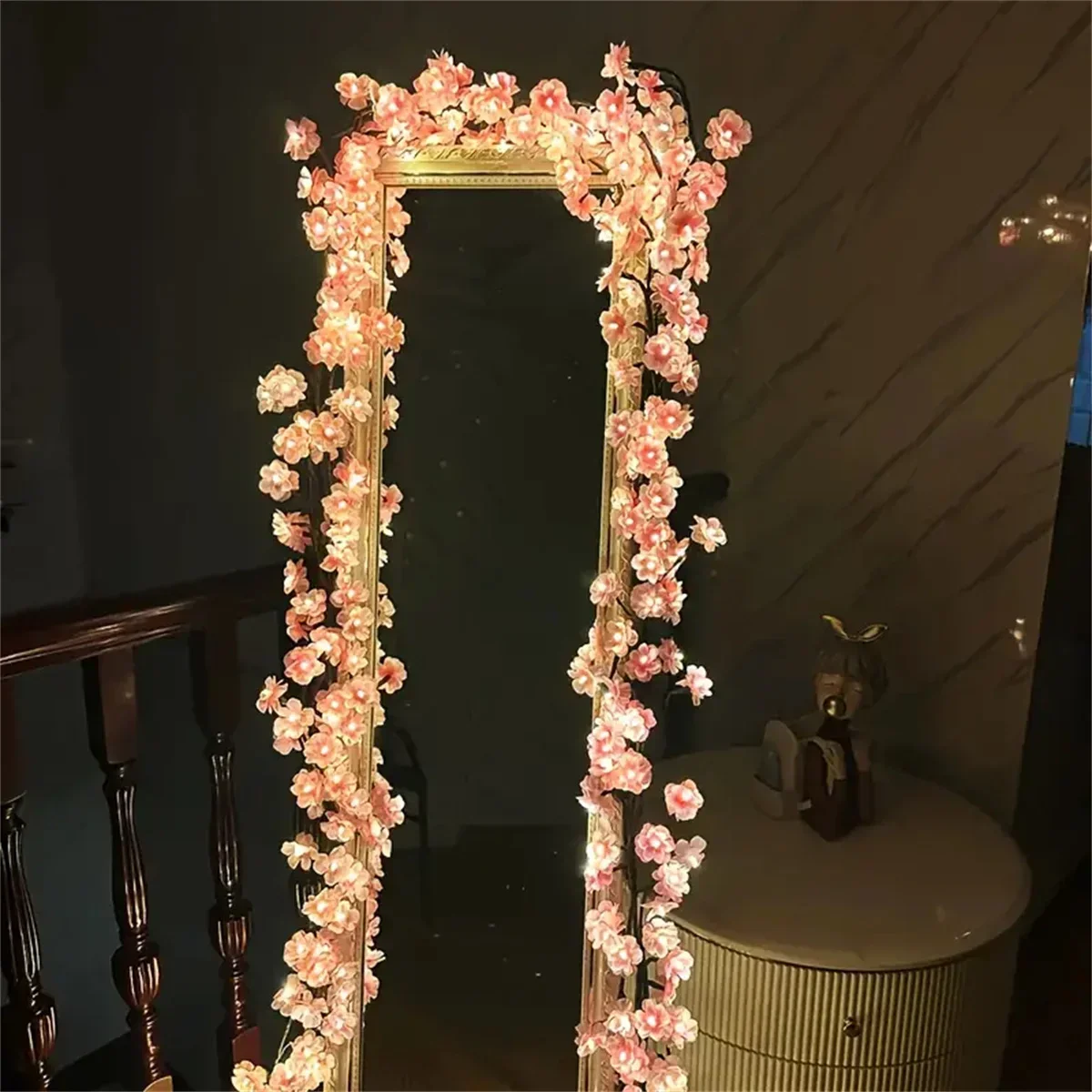 Cherry Blossom 96 Led USB Tree Branch Rattan Lights 8 Modes Colorful String Lamp Valentine Christmas Wedding Bedroom Decoration thumbnail 4