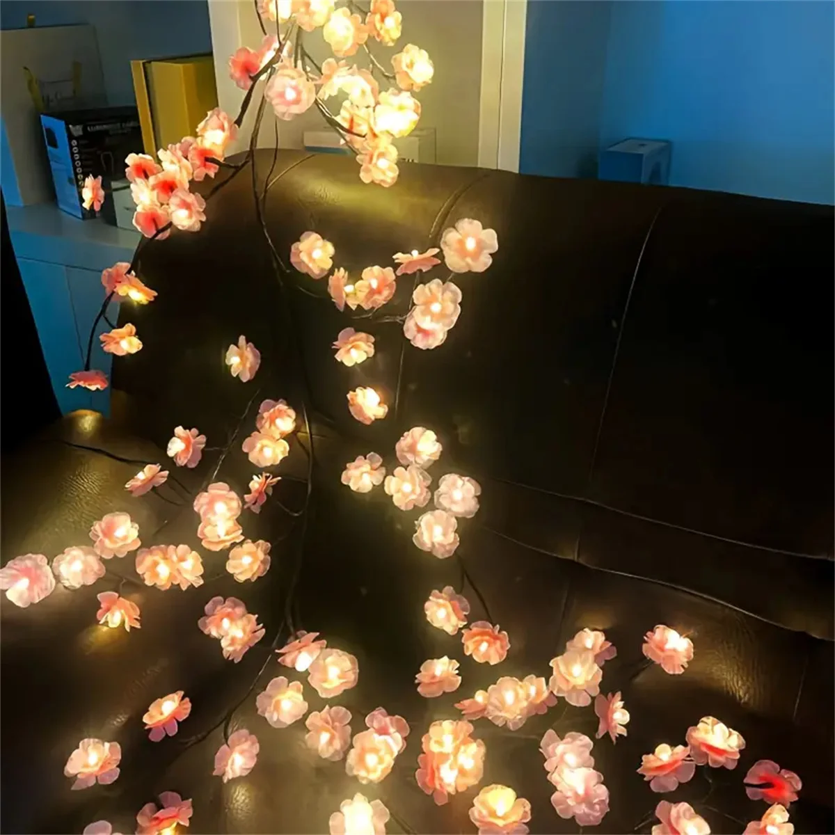 Cherry Blossom 96 Led USB Tree Branch Rattan Lights 8 Modes Colorful String Lamp Valentine Christmas Wedding Bedroom Decoration thumbnail 2