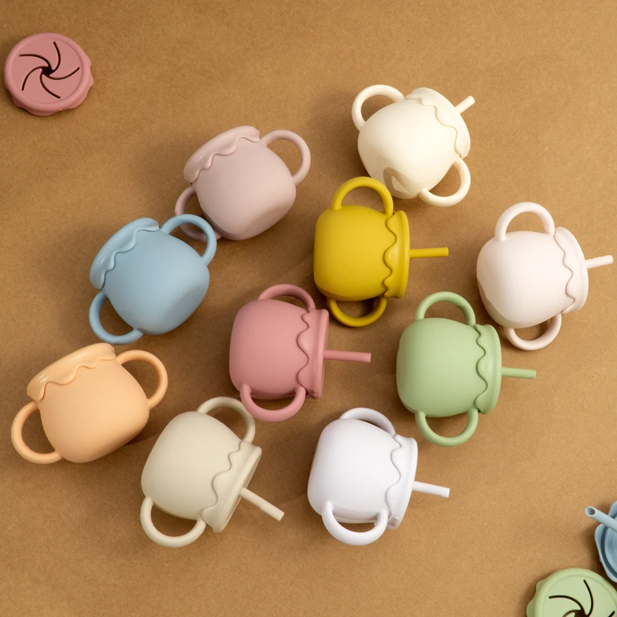 Baby Feeding Cups Portable Drinkware Sippy Cup Solid Food Container Snack Cup Toddlers Learning Cups Newborn supplies thumbnail 4
