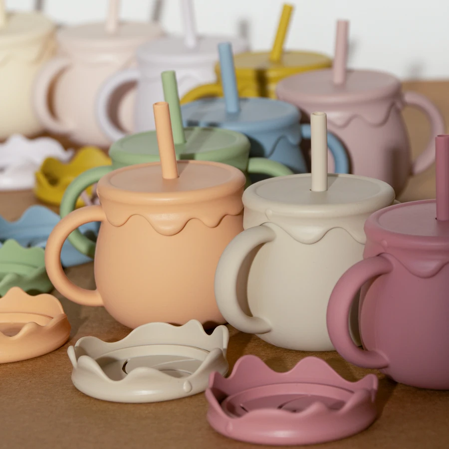 Baby Feeding Cups Portable Drinkware Sippy Cup Solid Food Container Snack Cup Toddlers Learning Cups Newborn supplies thumbnail 3