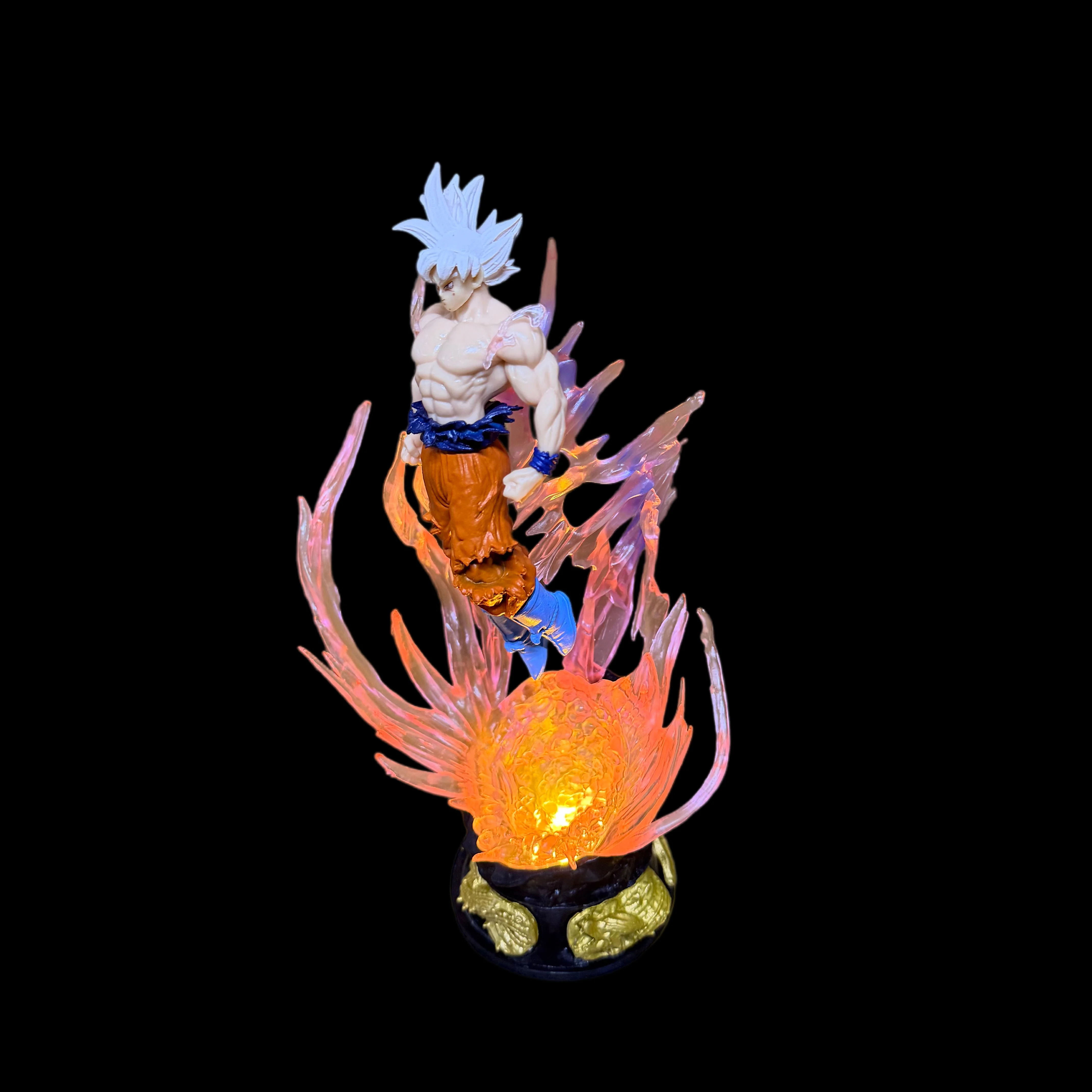 24cm Anime Dragon Ball Son Goku Action Figures Ultra Instinct Super Saiyan Statue Pvc Emit Light Model Boy Toy Collection Gifts thumbnail 5