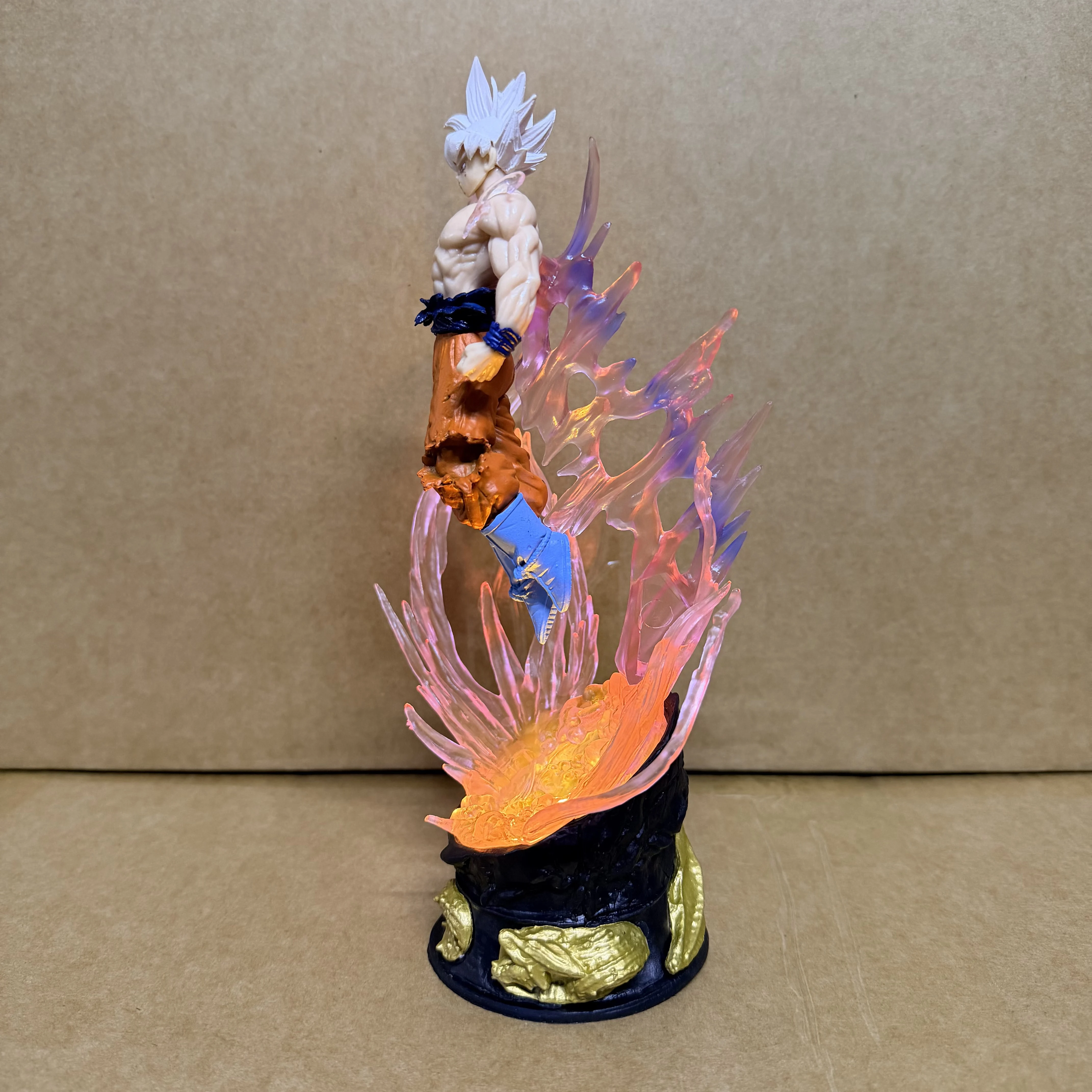 24cm Anime Dragon Ball Son Goku Action Figures Ultra Instinct Super Saiyan Statue Pvc Emit Light Model Boy Toy Collection Gifts thumbnail 3
