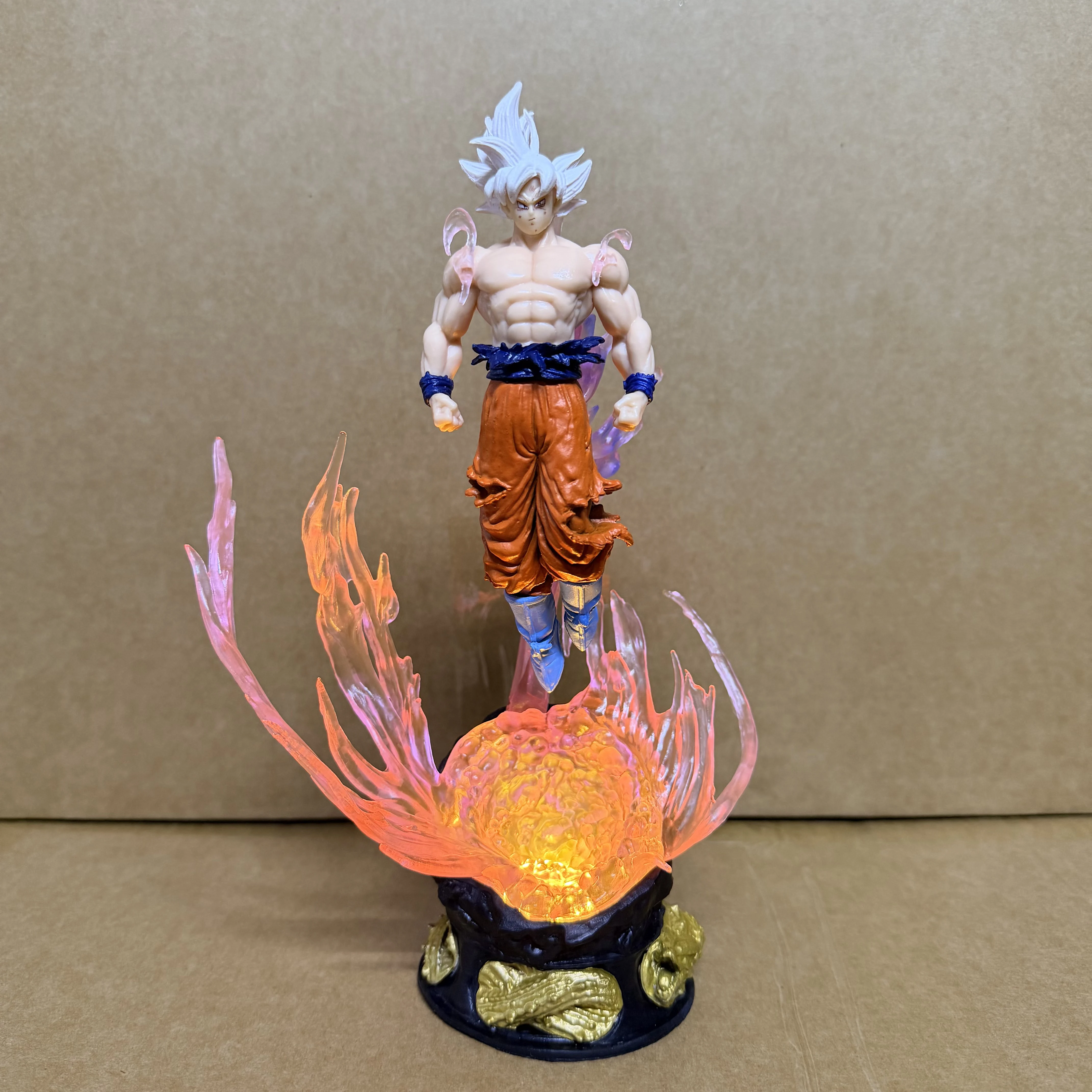 24cm Anime Dragon Ball Son Goku Action Figures Ultra Instinct Super Saiyan Statue Pvc Emit Light Model Boy Toy Collection Gifts thumbnail 2