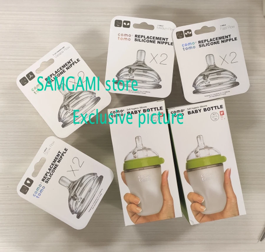 Baby Bottles 2 Pack BPA free Feeding bottle children kids Silicone Baby Bottle Green/Pink 5 oz and 8 oz thumbnail 3