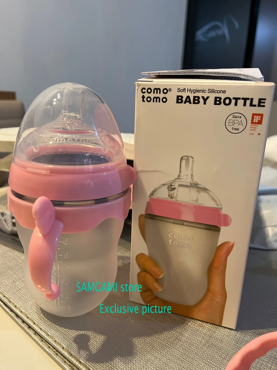 Baby Bottles 2 Pack BPA free Feeding bottle children kids Silicone Baby Bottle Green/Pink 5 oz and 8 oz thumbnail 5