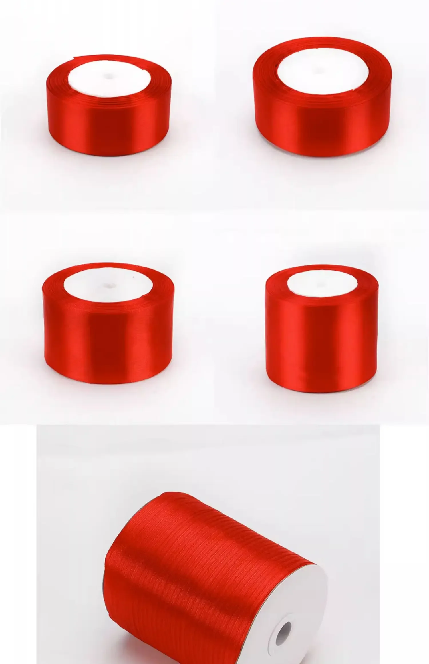 Red Satin Ribbon Wedding Christmas Halloween Party Decoration Gift Wrapping Scrapbooking Supplies DIY Bow Crafts Packing Tape thumbnail 6