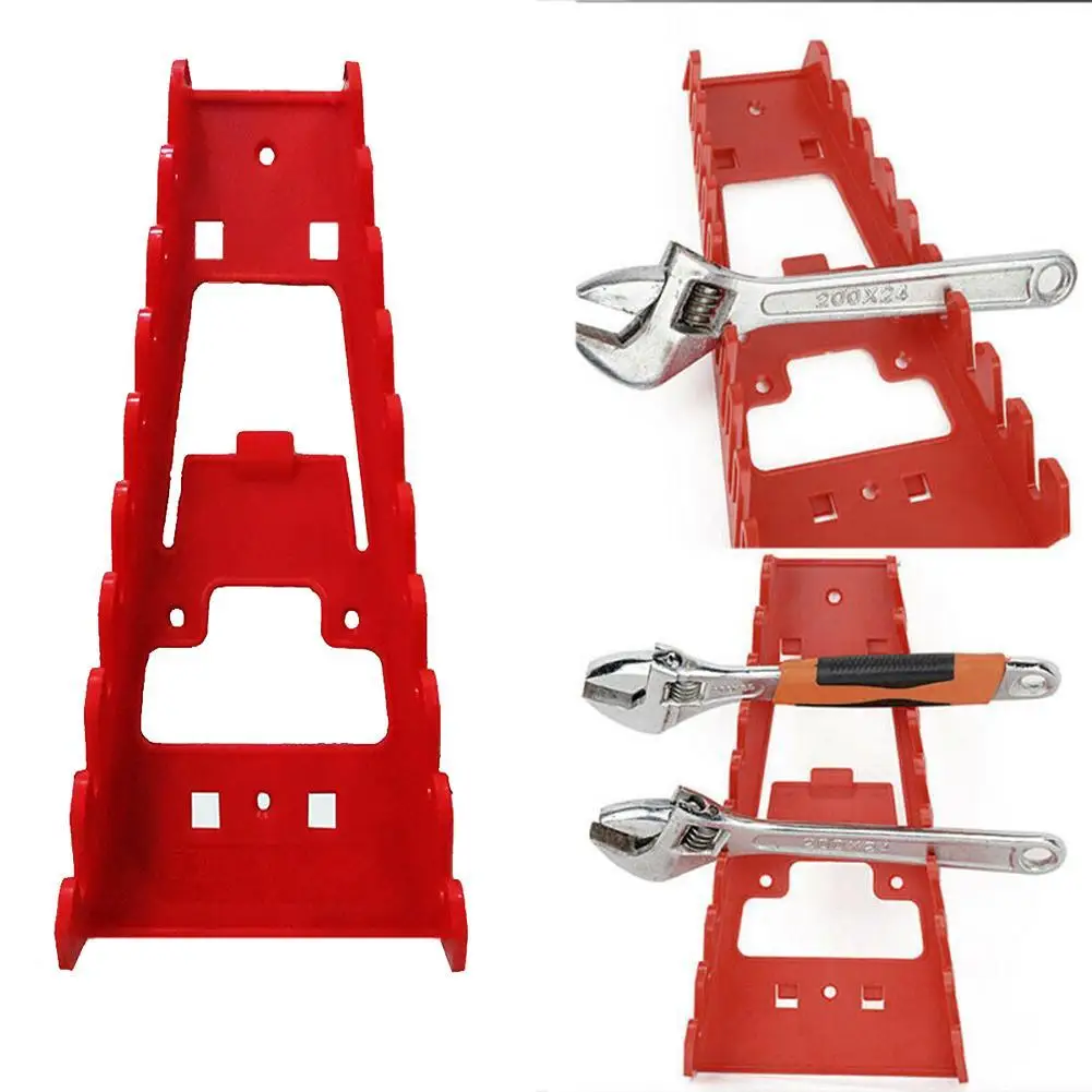 Plastic Wrench Rack Organizer Wall Mounted Tray Sockets Storage Tools Rack Sorter Standard Spanner Holders Home Wrench Holder thumbnail 3
