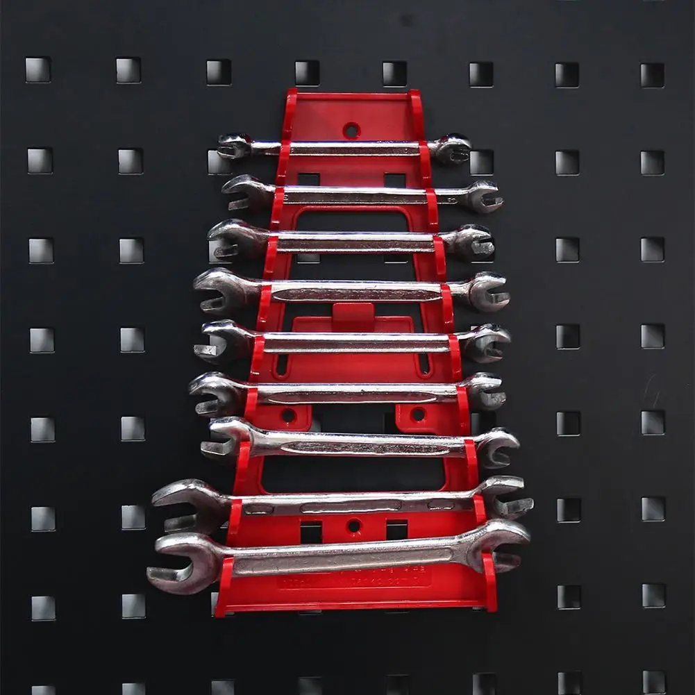 Plastic Wrench Rack Organizer Wall Mounted Tray Sockets Storage Tools Rack Sorter Standard Spanner Holders Home Wrench Holder thumbnail 2