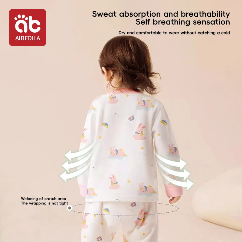 AIBEDILA Baby Clothes 2pcs Sets Autumn Winter Baby Pajama Set Bottom Underwear Two-piece Set Cotton Baby Boy Long Sleeves Outfit thumbnail 5