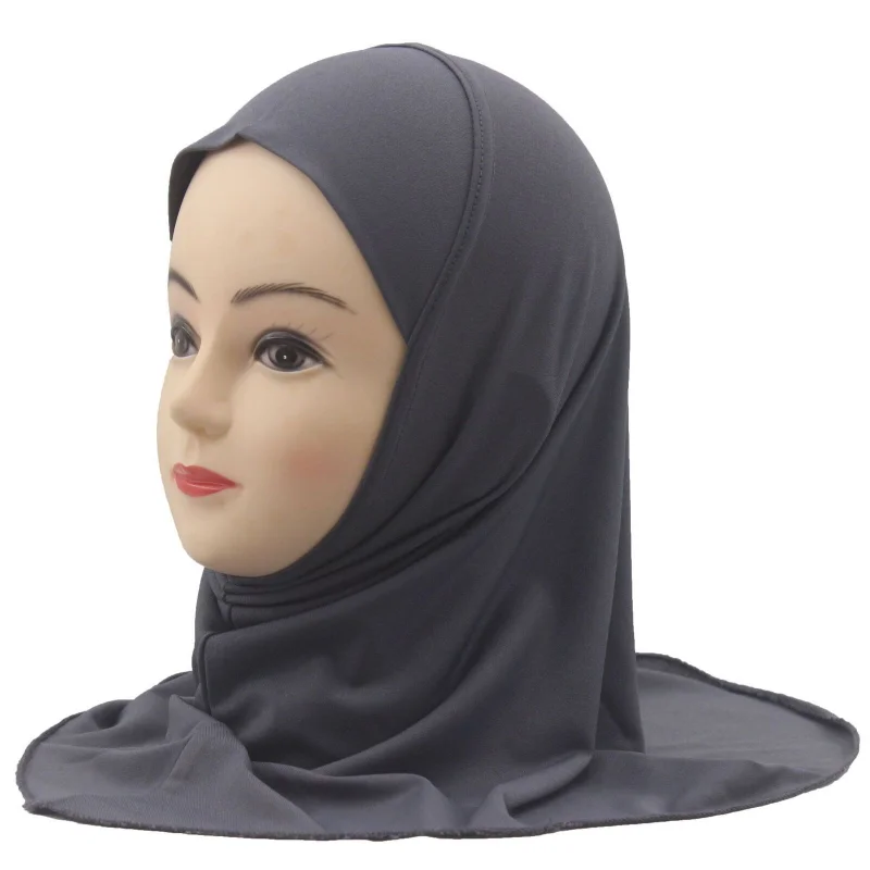 Middle Eastern Muslims Elastic Solid Color Ramadan Prayer Headscarf Girl Cute Headscarf Hat Arabic Shawl Headscarf thumbnail 5
