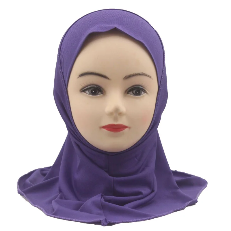 Middle Eastern Muslims Elastic Solid Color Ramadan Prayer Headscarf Girl Cute Headscarf Hat Arabic Shawl Headscarf thumbnail 4