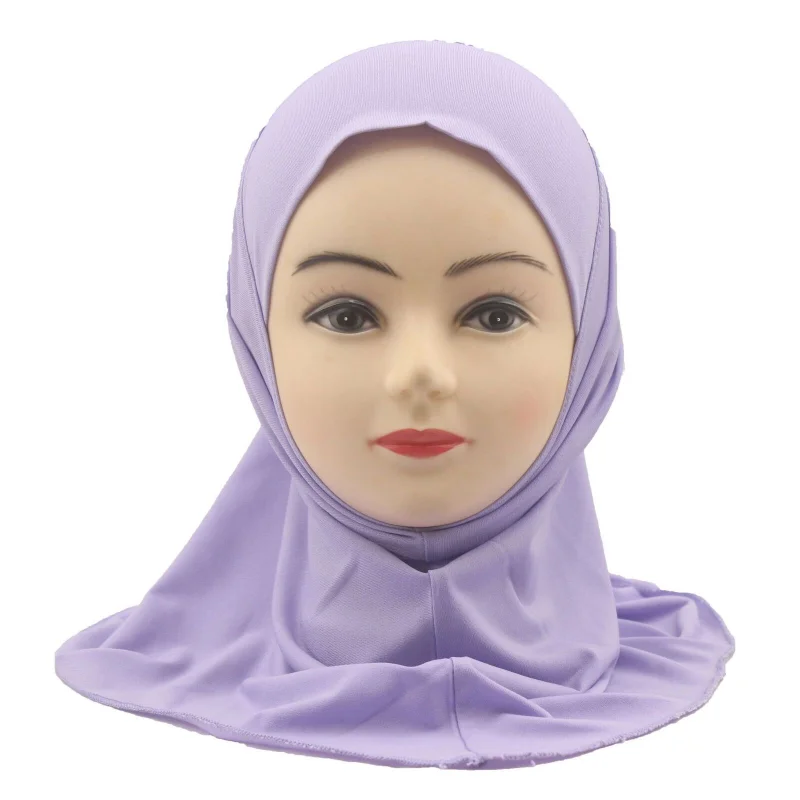 Middle Eastern Muslims Elastic Solid Color Ramadan Prayer Headscarf Girl Cute Headscarf Hat Arabic Shawl Headscarf thumbnail 6