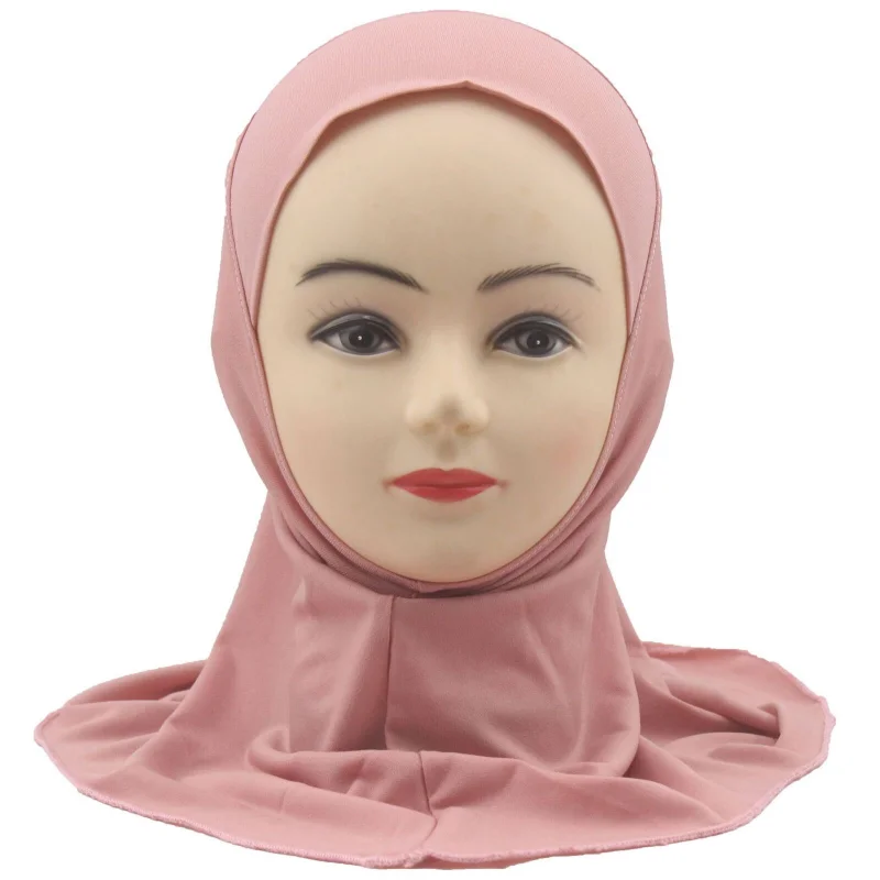 Middle Eastern Muslims Elastic Solid Color Ramadan Prayer Headscarf Girl Cute Headscarf Hat Arabic Shawl Headscarf thumbnail 2