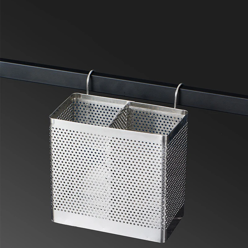 Stainless Steel Chopsticks Rack Tableware Holder Organizer Cutlery Dryer Drainer Shelf With Hooks Kitchen Accessories thumbnail 4