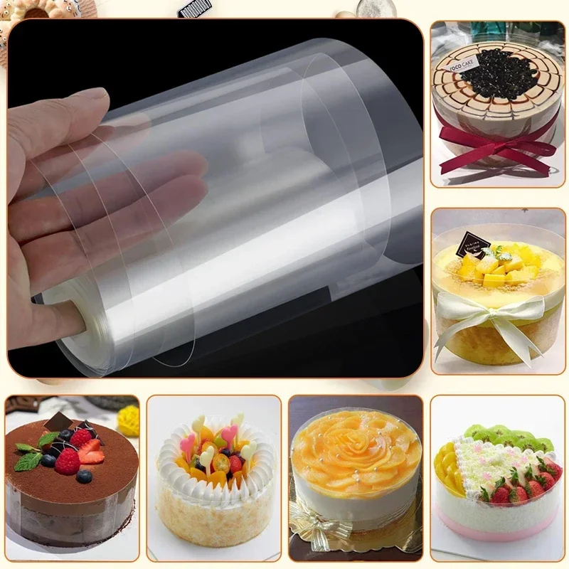 1 Roll Thickened Cake Edges Transparent Cakes Collar Mousse Chocolate Cake Sheets Surrounding Film Baking Pastry Cupcake Tools thumbnail 5