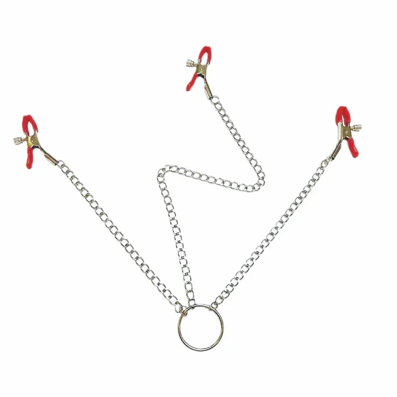 Adjustable Y-shaped Nipple Clitoris Nipple Clamp with Stainless Steel Metal Chain BDSM Flirting Breast-fed Sex Toy Stainless thumbnail 3