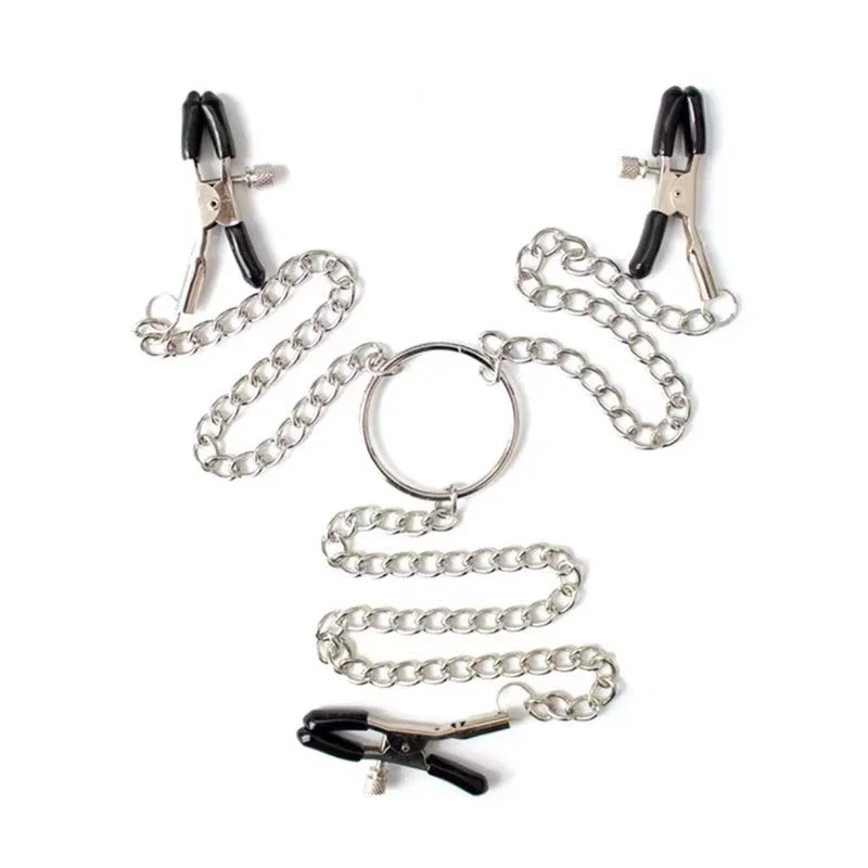 Adjustable Y-shaped Nipple Clitoris Nipple Clamp with Stainless Steel Metal Chain BDSM Flirting Breast-fed Sex Toy Stainless thumbnail 6