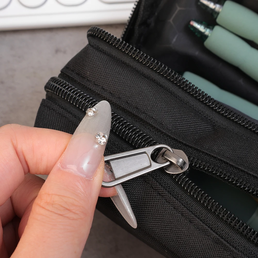 Large Capacity Black Simple Pencil Case Marker Pen Refillls Eraser Stationery Storage Pouch Bag School Office Organizer thumbnail 5