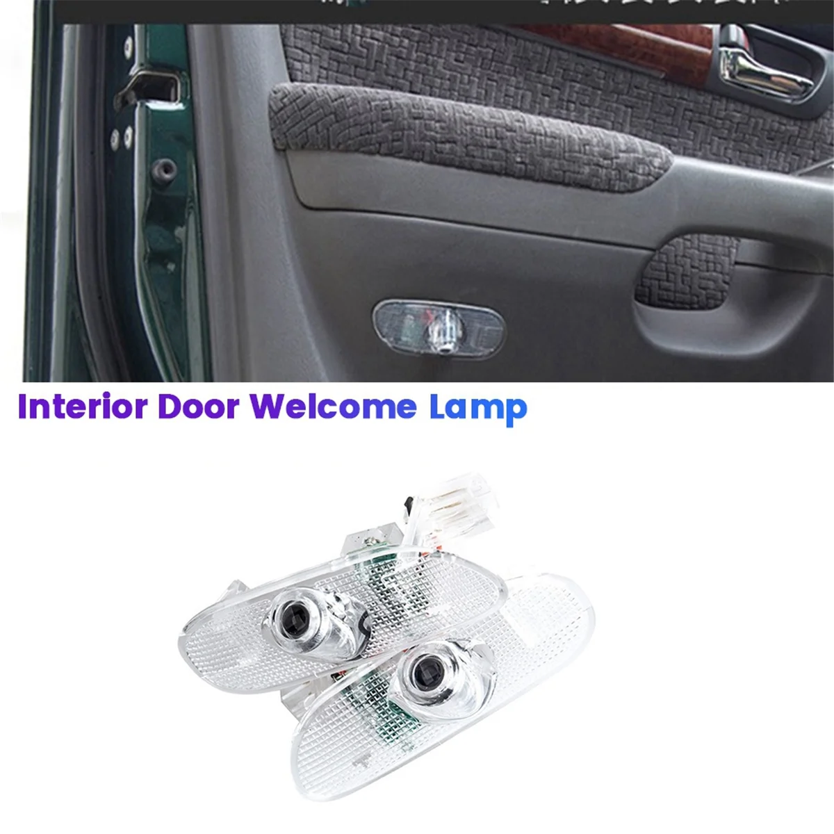 2Pcs Car Interior Door Light Welcome Lamp Ambient for Toyota Prado LC120 2003-2009 Projector Welcome Light