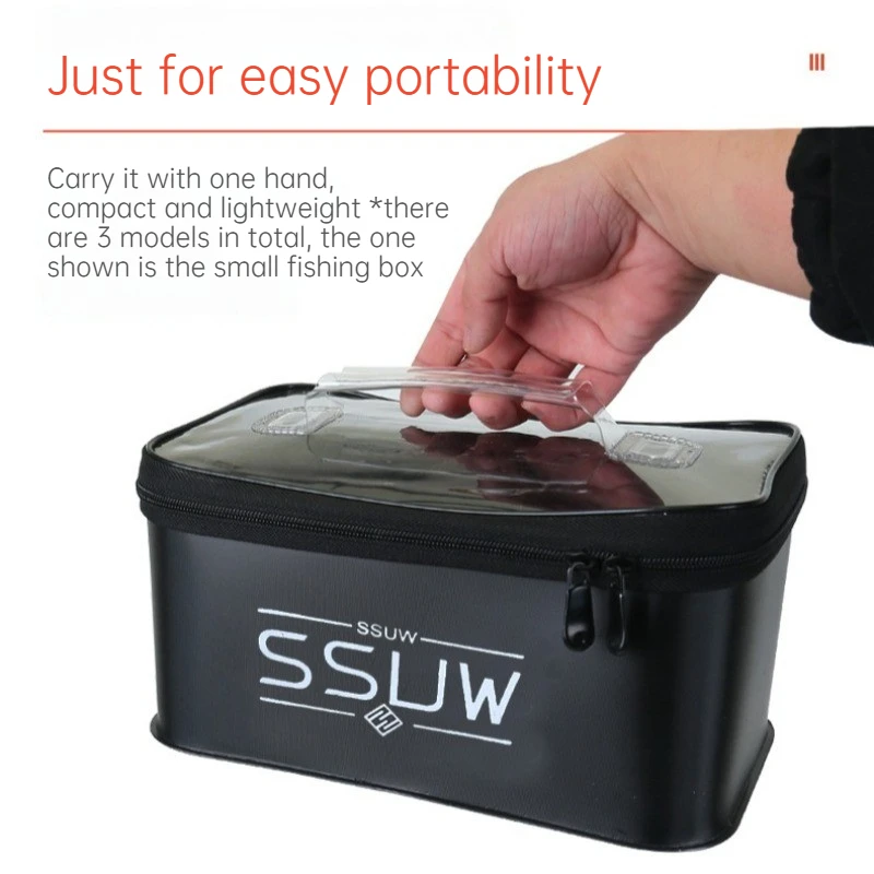 Portable EVA Fishing Tool Box, Fishing Accessory Organizer, Live Bait Storage Container, 3L/5L/7L Large Capacity Water Container thumbnail 3