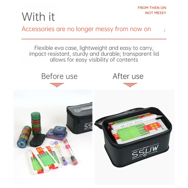 Portable EVA Fishing Tool Box, Fishing Accessory Organizer, Live Bait Storage Container, 3L/5L/7L Large Capacity Water Container thumbnail 5