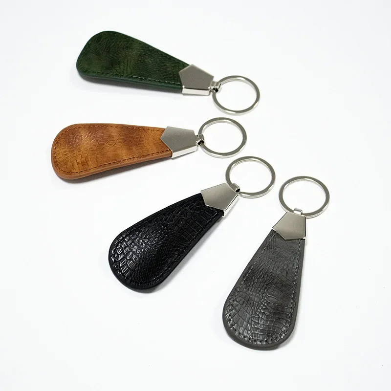 Metal Shoehorn Mini Shoe Horns Shoe Lifter Portable Travel ShoeHorn with Leather Handle Deduction Shoehorn for Keychain thumbnail 3