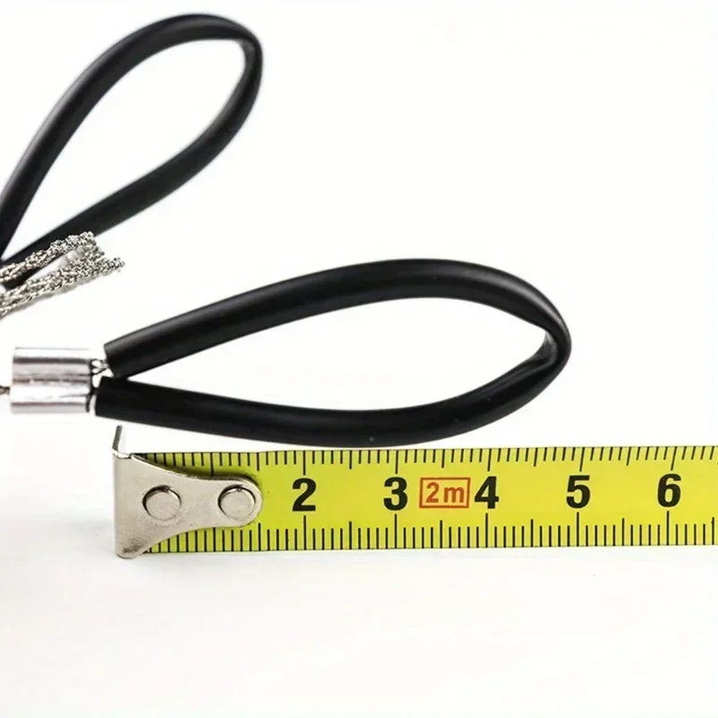 1pc Leather Cover Stainless Steel Wire Saw Wilderness Survival Outdoor Camping Hike Mini Hand Pulled Rope Saw Survival Equipment thumbnail 2