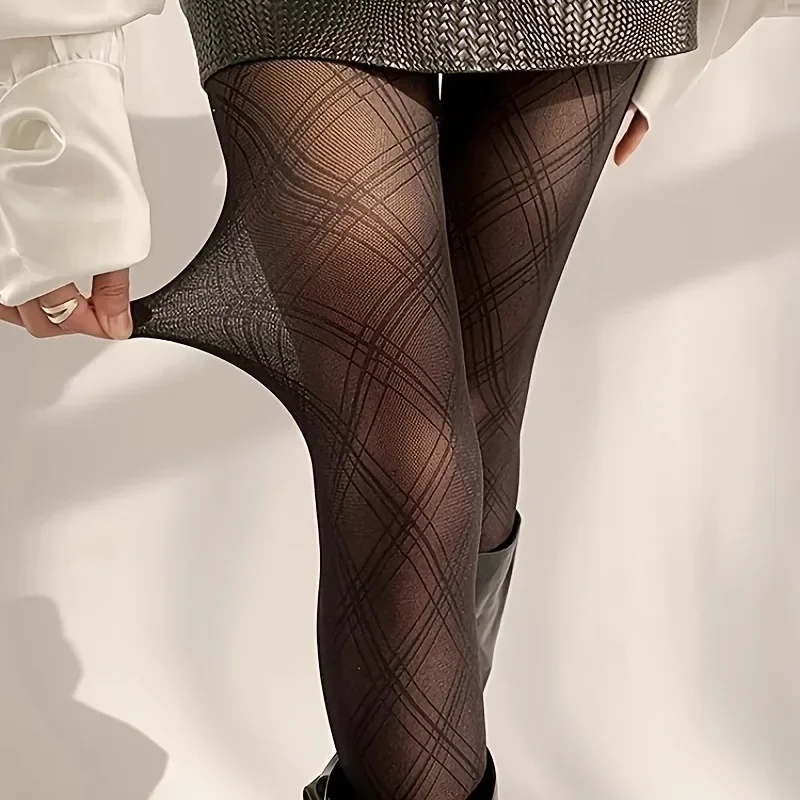 Fashion Semi Sheer Tights Hot Thin Stretch Fit Slimming Sexy Pantyhose Classic Diamond Pattern Women's Stockings Hosiery thumbnail 4