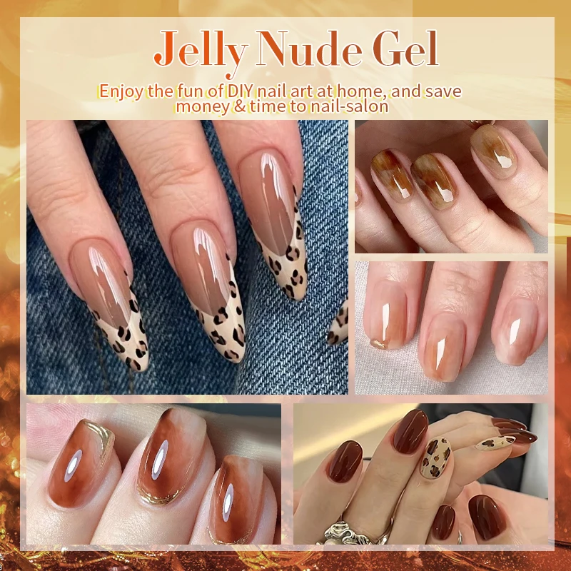 BORN PRETTY 10ml Translucent Color Gel Polish Jelly Nude Autumn Jelly Amber Semi Permanent UV Gel Nail Art Soak Off Gel Varnish thumbnail 6