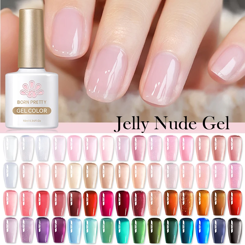BORN PRETTY 10ml Translucent Color Gel Polish Jelly Nude Autumn Jelly Amber Semi Permanent UV Gel Nail Art Soak Off Gel Varnish thumbnail 4